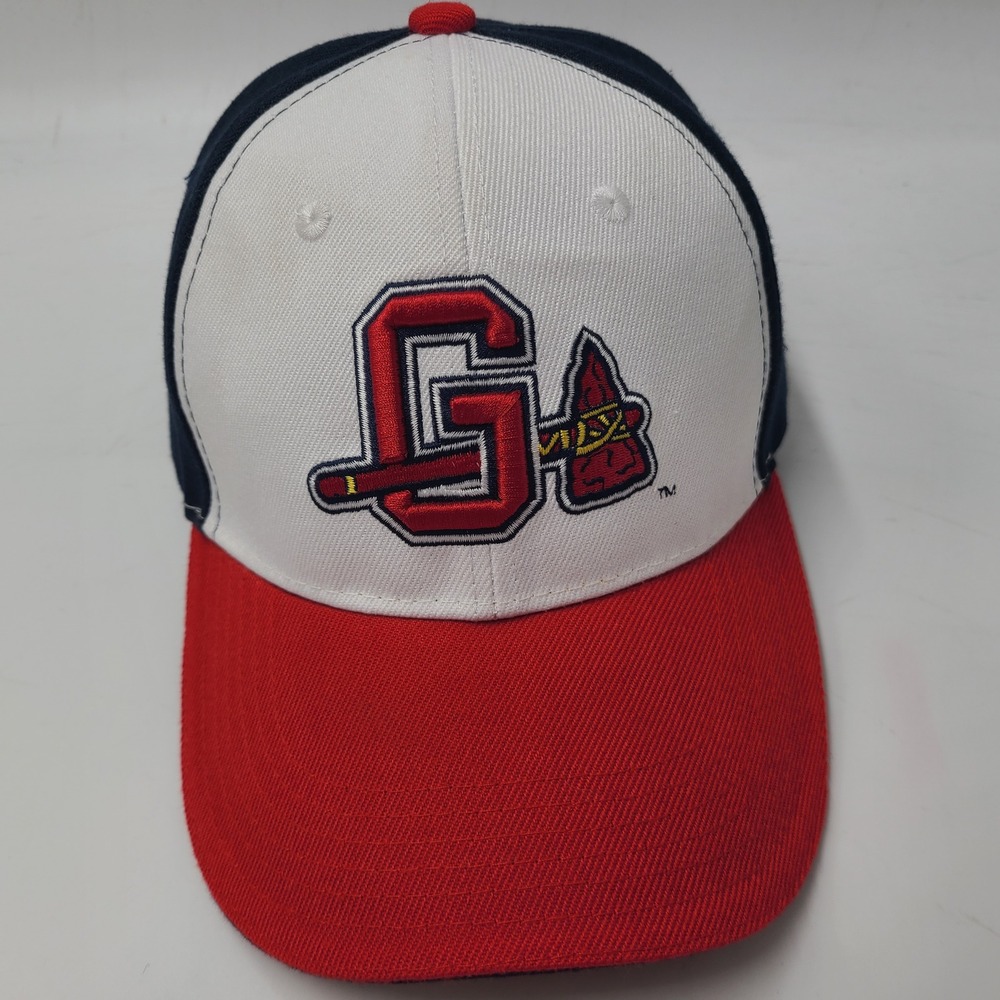 Gwinnett Braves Hat Adjustable (Fits L-XL) Melonwear White Red Blue MiLB Men